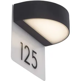 AEG Außenwandleuchte mit Hausnummer, Aluminium, 9 W, anthrazit/weiß, AEG280019
