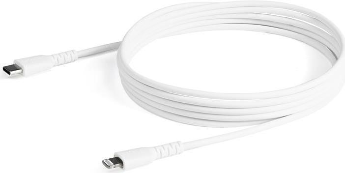 StarTech.com RUSBCLTMM2MW USB-C auf Lightning-Kabel ( 2m, Apple Mfi zertifiziert, iPhone Ladekabel, Aramidfaser) weiß - Lightning-Kabel - Lightning (M) bis USB-C (M) - 2 m - weiß - für Apple iPad/iPhone/iPod (Lightning)