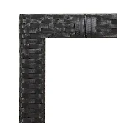 vidaXL Gartentisch mit Holzplatte Schwarz Poly Rattan & Akazienholz