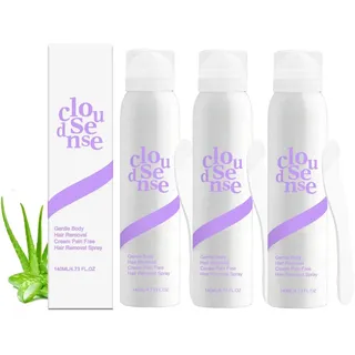 Cloud Sense Hair Removal Spray, Cloudsense Enthaarungsschaum, Enthaarungscreme Intimbereich, Keine Hautirritationen, Effektive Haarentfernung ohne Rasur für Frauen und Männer, 140ml (3PC)