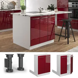 Vicco Kochinsel Fame-Line 60 x 82 x 30 cm Bordeaux