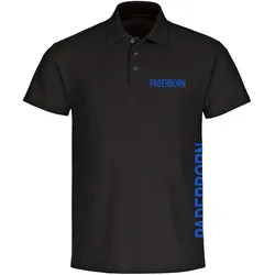 multifanshop Poloshirt - Paderborn - Brust & Seite - Druck blau - Polo