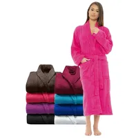 DOZIV Bademantel – Frottee-Bademantel & Bademantel aus ägyptischem Frottee – 100% Baumwolle Spa Dusche Robe Damen Herren UK, fuchsia, Small/Medium - S-M