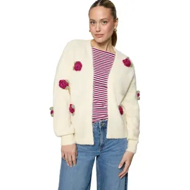 Zero Strickjacke mit bunten 3D Blumen Patch Cream/Pink M