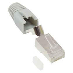 Good Connections Netzwerkstecker Cat.6A RJ45 geschirmt für Cat.7 Kabel grau