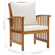 vidaXL Gartenstuhl 65,8 x 66,8 x 42,5 cm braun 2 St.