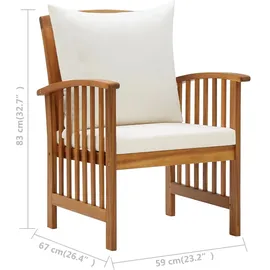 vidaXL Gartenstuhl 65,8 x 66,8 x 42,5 cm braun 2 St.