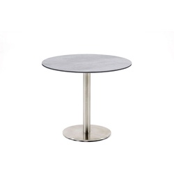 Klapptisch Bistro Edelstahl rund - 70 cm rund HPL Beton-Design