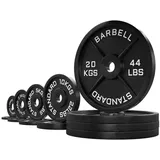 Atletica Iron Plates Set | 117,5 kg ∣ 117,5 kg Set ∣ 2 x 1,25 kg | 2 x 2,5 kg | 2 x 5 kg | 2 x 10 kg | 4 x 20 kg ∣ Gusseisen ∣ 50 mm