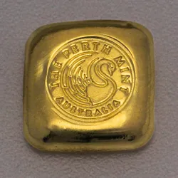 Goldbarren 1oz THE PERTH MINT gegossen quadratische Form