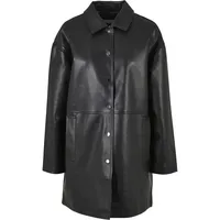 URBAN CLASSICS Ladies Faux Leather Coat - schwarz,