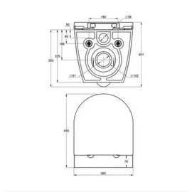 Treos 810 Wand-WC mit WC-Sitz Weiß spülrandlos