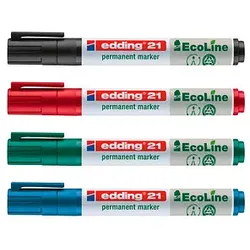 edding 21 EcoLine Permanentmarker farbsortiert 1,5 - 3,0 mm, 4 St.