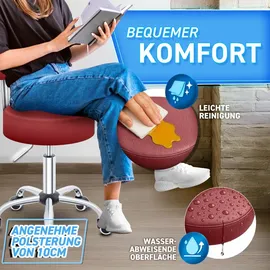 TRESKO Drehhocker Kunstleder Rot