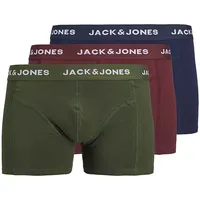 Jack & Jones 3er-Set: Boxershorts "Teo" in Bordeaux - XXL