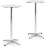 Royal Catering Stehtisch 2er-Set Ø 60 cm höhenverstellbar klappbar Silber