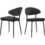 SIT Möbel 4-Fußstuhl, (Set), 2 St., Strukturstoff Oeko-Tex zertifiziert, dunkelgrau schwarz | 74265120-0 B/H/T: 56 x x 53 cm