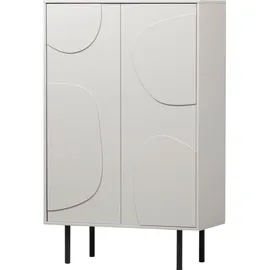 Woood Highboard 85 x 135 x 40 cm Weiß