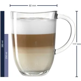 LEONARDO Latte Macchiato Tasse 0,38 l Weiß 6 St.