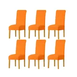 SXZAGZR STUHLHUSSEN 2ER Set - Hochwertige STUHLHUSSEN SCHWINGSTÜHLE, STUHLHUSSEN 6ER Set, HUSSEN FÜR STÜHLE, STUHLHUSSEN 4ER Set, Decke, Sessel ÜBERZUG (Orange,4er Set)