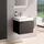 Neoro n50 stripes Unterschrank B: 60 cm mit 1 Auszug, schwarz matt profiliert, Waschtisch area, BN0491BBM+BN0152WM,