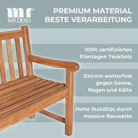 Mr. Deko Gartenbank Herz 120 x 94 x 60 cm Braun
