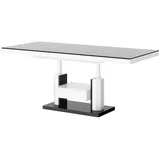 designimpex Couchtisch Design HM-120 Tisch Hochglanz stufenlos höhenverstellbar ausziehbar schwarz