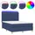 vidaXL Boxspringbett mit Matratze & LED Blau 140x200 cm Stoff