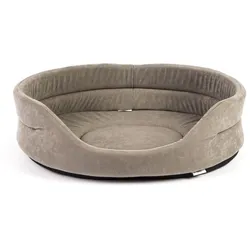 FERA Hundebett 47x38x15 cm oval mit Kissen grau