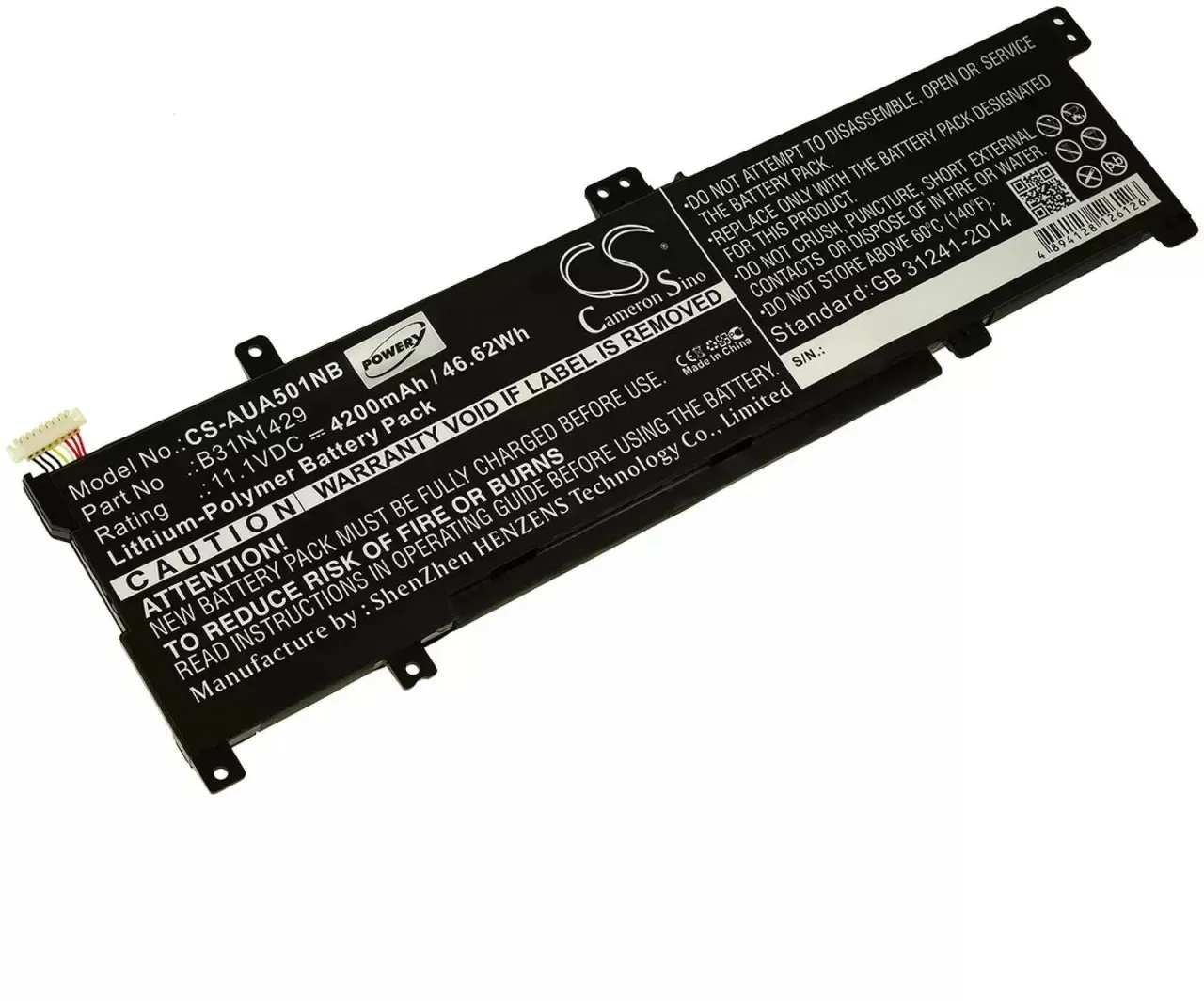 Akku für Laptop Asus Vivobook A501L / Typ B31N1429 - 11,1V - 4200 mAh