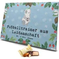 Mr. & Mrs. Panda Marzipan Adventskalender Fußballtrainer Leidenschaft - Blau Pastell - Geschenk, Verein Fußball, Dankeschön, Fußballspiel, Mita... - Blau