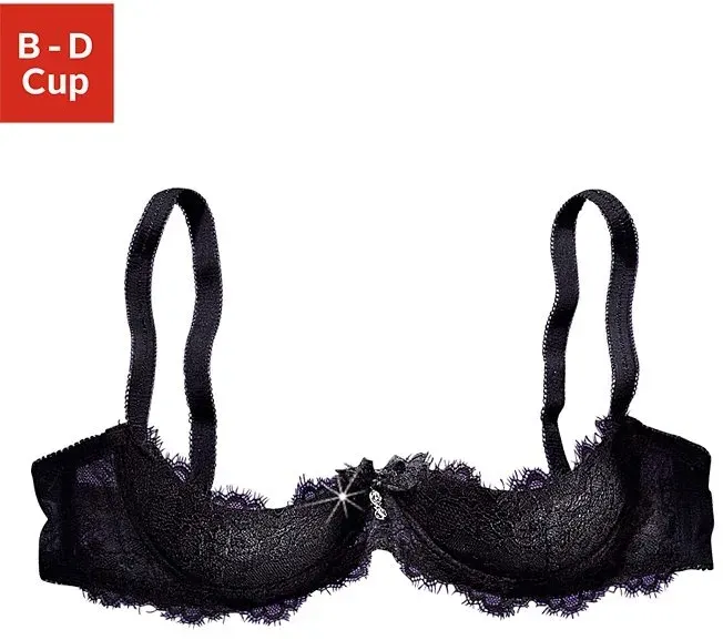 Büstenhebe PETITE FLEUR GOLD, Damen, Gr. 90, Cup D, schwarz, Spitze, Obermaterial: 60% Polyamid, 35% Polyester, 5% Elasthan, BHs BH Spitzenwäsche Reizwäsche Bügel-BH Spitzen-BH Hochzeitswäsche Hochzeitsdessous Büstenhebe, mit Bügel aus zarter Jacquardspitze, sexy Dessous, Reizwäsche