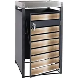 MCW Mülltonnenverkleidung mit Pflanzkasten MCW-J81, erweiterbar, 125x68x80cm Metall 31kg, anthrazit ~