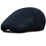 CHENNUO Schiebermütze Flatcap Herren Sommer Schirmmützen Atmungsaktive Kappe Cabbie Hut (Blau) - 55-60