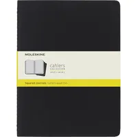 Moleskine Cahier Notizhefte (kariert, X-Large, Kartoneinband) 3-er-Set schwarz