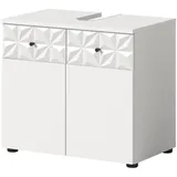 inn.furn Waschbeckenunterschrank 60 x 54 cm Weiß Hochglanz