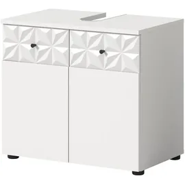 inn.furn Waschbeckenunterschrank 60 x 54 cm Weiß Hochglanz