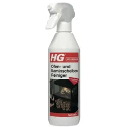 HG Ofen- und Kaminscheiben-Reiniger, Kaminscheibenreiniger für hartnäckige Verunreinigungen, 500 ml - Flasche