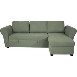 trends by hg Eckcouch Polyester mit Bettfunktion 3-Sitzer Grün