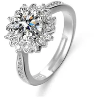 The Beauty House Verlobungsring silberfarbiger Ring für Frauen, mit 3A Zirkonia für jede Passform und Größe silberfarben