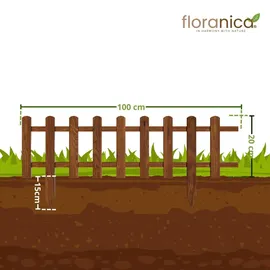 Floranica Beeteinfassung 100 x 20 cm 1 Stück Braun