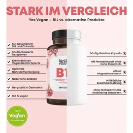 yes vegan Vitamin B12 hochdosiert Kapseln 180 St.