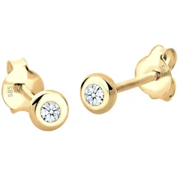 Elli DIAMONDS Basic Elegant Klassisch Diamant 585 Gelbgold Ohrringe   Damen 