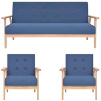 VidaXL 3-tlg. Sofagarnitur Stoff Blau