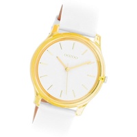 OOZOO Quarzuhr Oozoo Damen Armbanduhr Timepieces, (Analoguhr), Damenuhr Lederarmband weiß, rundes Gehäuse, mittel (ca. 36mm) weiß