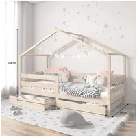 Idimex Hausbett ENA 90 x 200 cm Kiefer beige