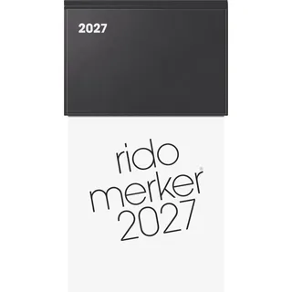 rido/idé Vormerkbuch Mod. Merker 2027 | 108×201 mm, Kunststoff, schwarz