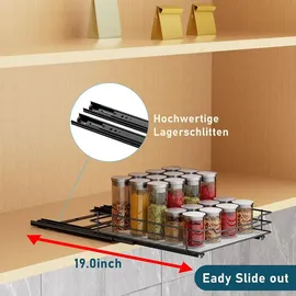 mayzolop Gewürzregal Ausziehbar 26,4 x 22,2 x 5,6 cm