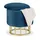 Relaxdays Truhenhocker Samt 40 x 40 x 40 cm Blau/Gold