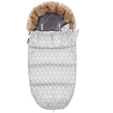 SPRINGOS Fußsack Winter Babyschlafsack mit Schleife 45 x 90 cm für Kinderwagen Schlitten Kapuze mit Kunstfell Gurtschlitze Dot-Motiv
